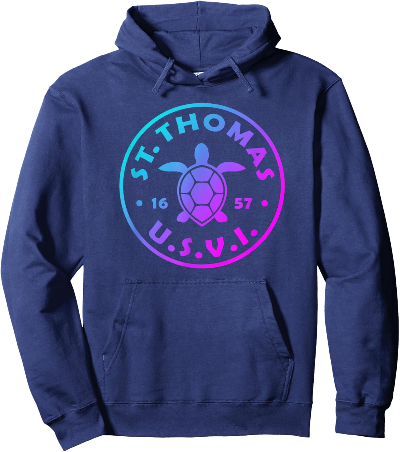 St Thomas USVI Sea Turtle Boys Girls Colorful Souvenir Hoodie - Hoodie | Navy