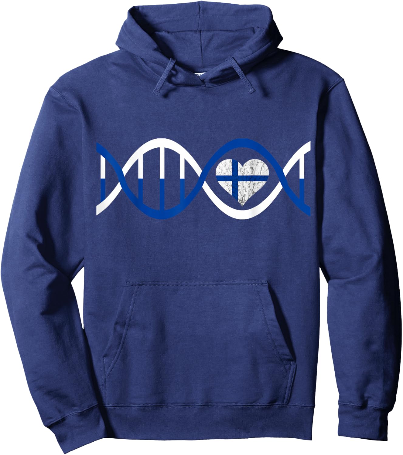 Finland DNA Strand Fins Genetics Sisu Finnish Roots Hoodie - Hoodie | Navy