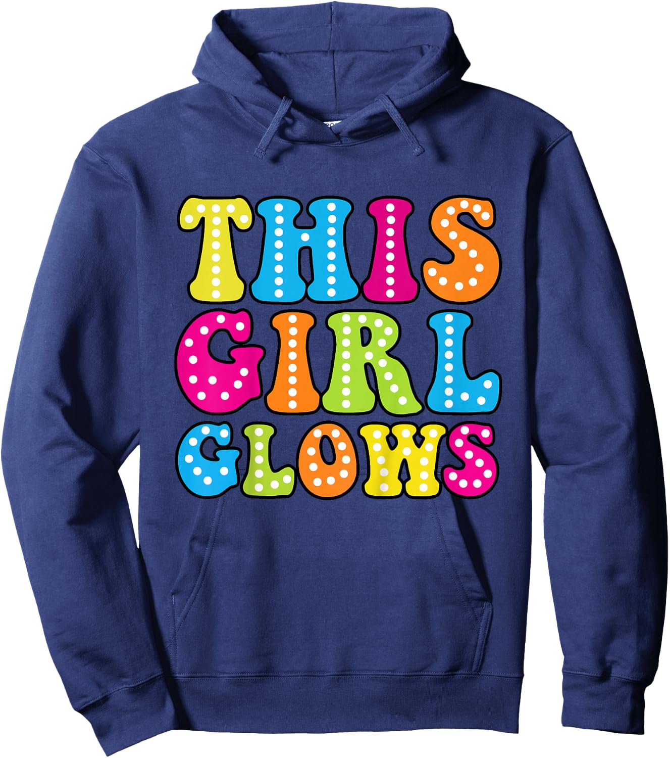 This Girl Glows Cute Vintage & Girls - Retro 80s Hoodie - Hoodie | Navy