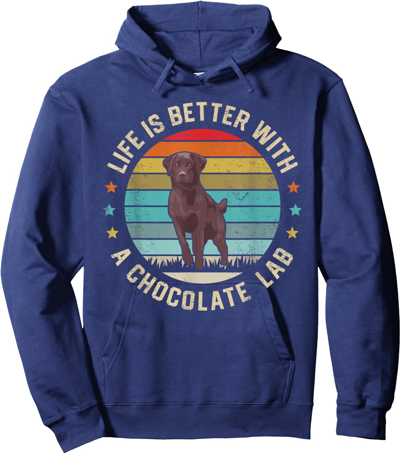 Chocolate Lab Dog Owner Dog Dad Mom Brown Labrador Retriever Men Women Kids Hoodie - Hoodie | Navy