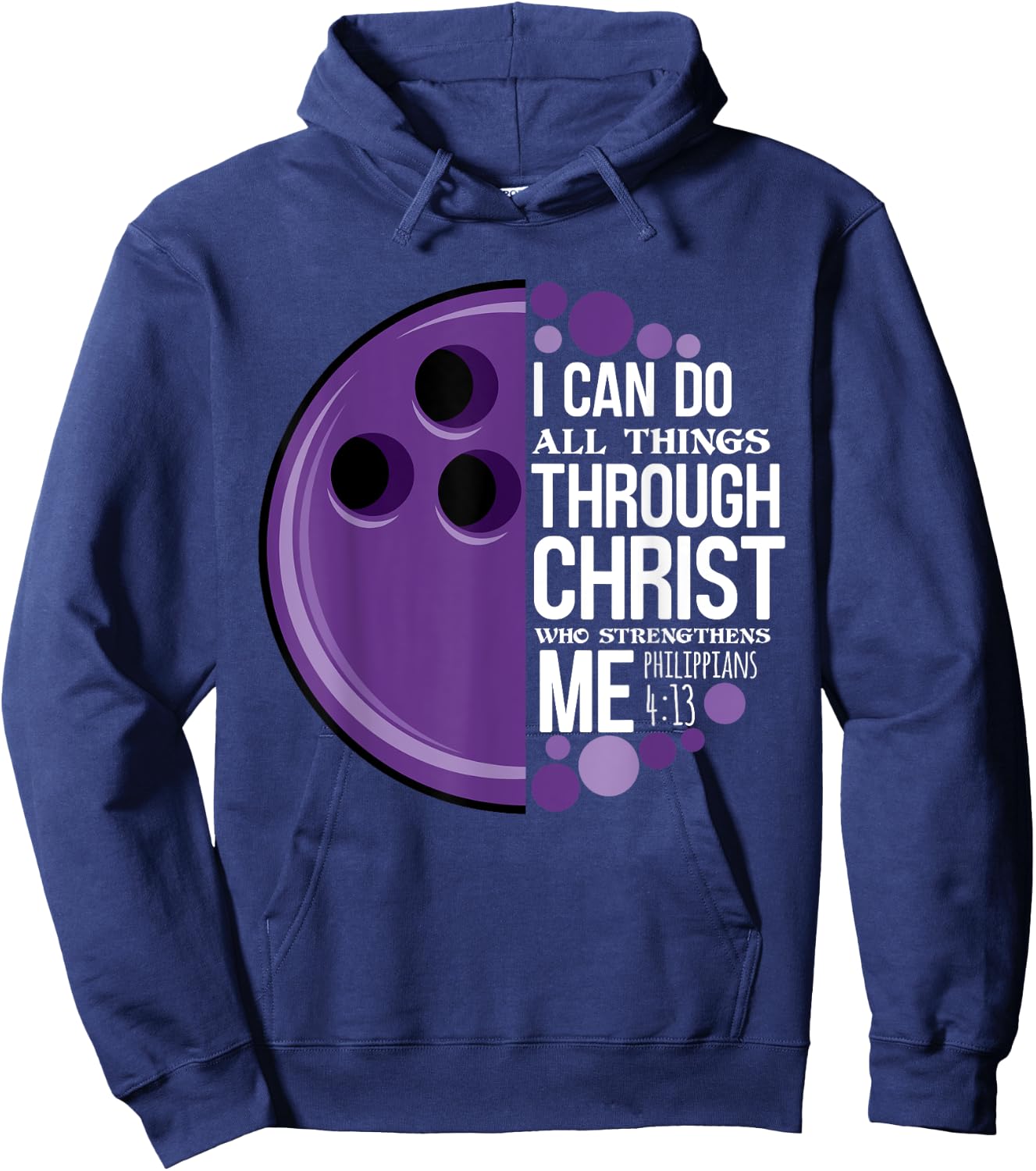 Christian Bowling Funny Personalized Team Gift Women Hoodie - Hoodie | Navy
