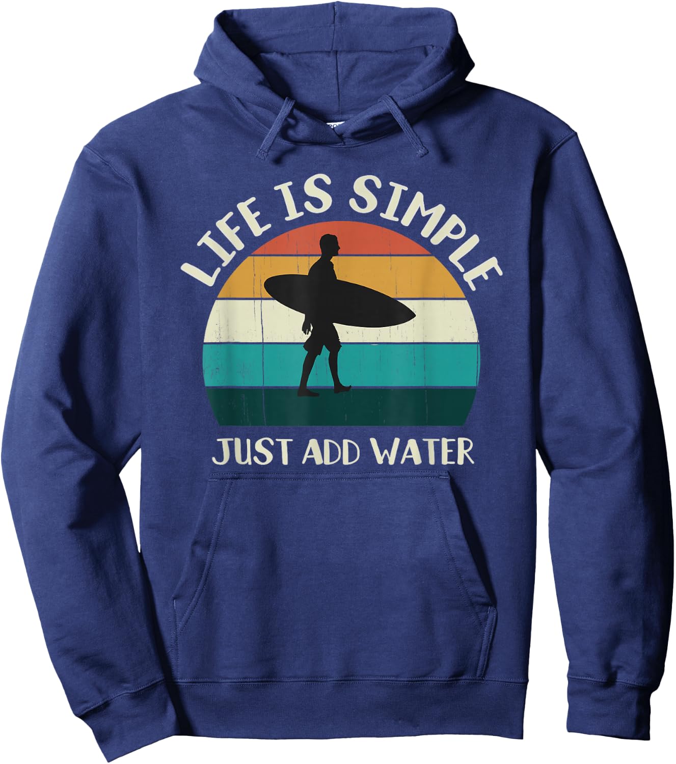 Retro Just Add Water: Sunset Surfer, Vintage Surfing Hoodie - Hoodie | Navy