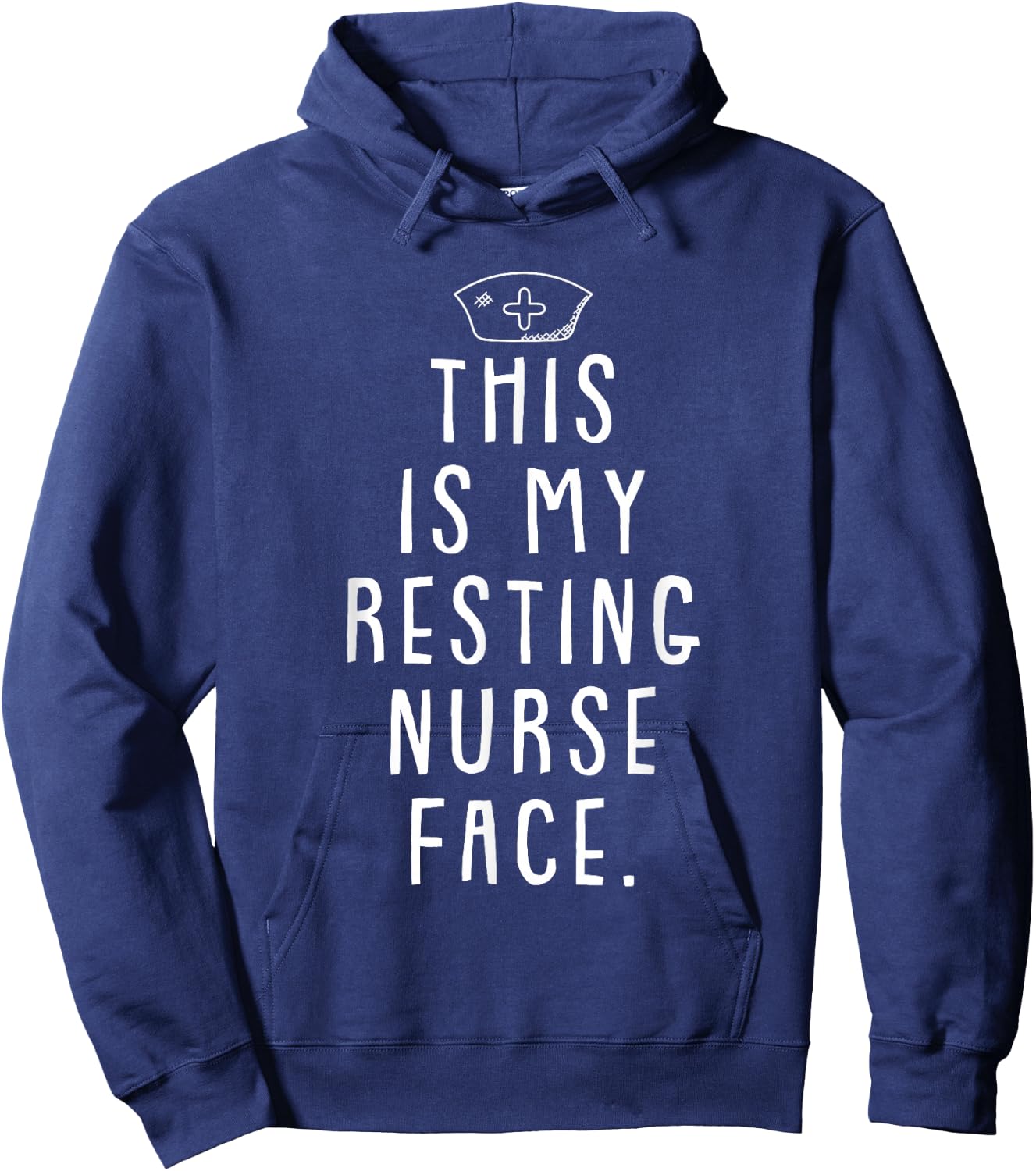 Resting Nurse Face Funny Registered RN Nurse Student Gift Hoodie - Hoodie | Navy