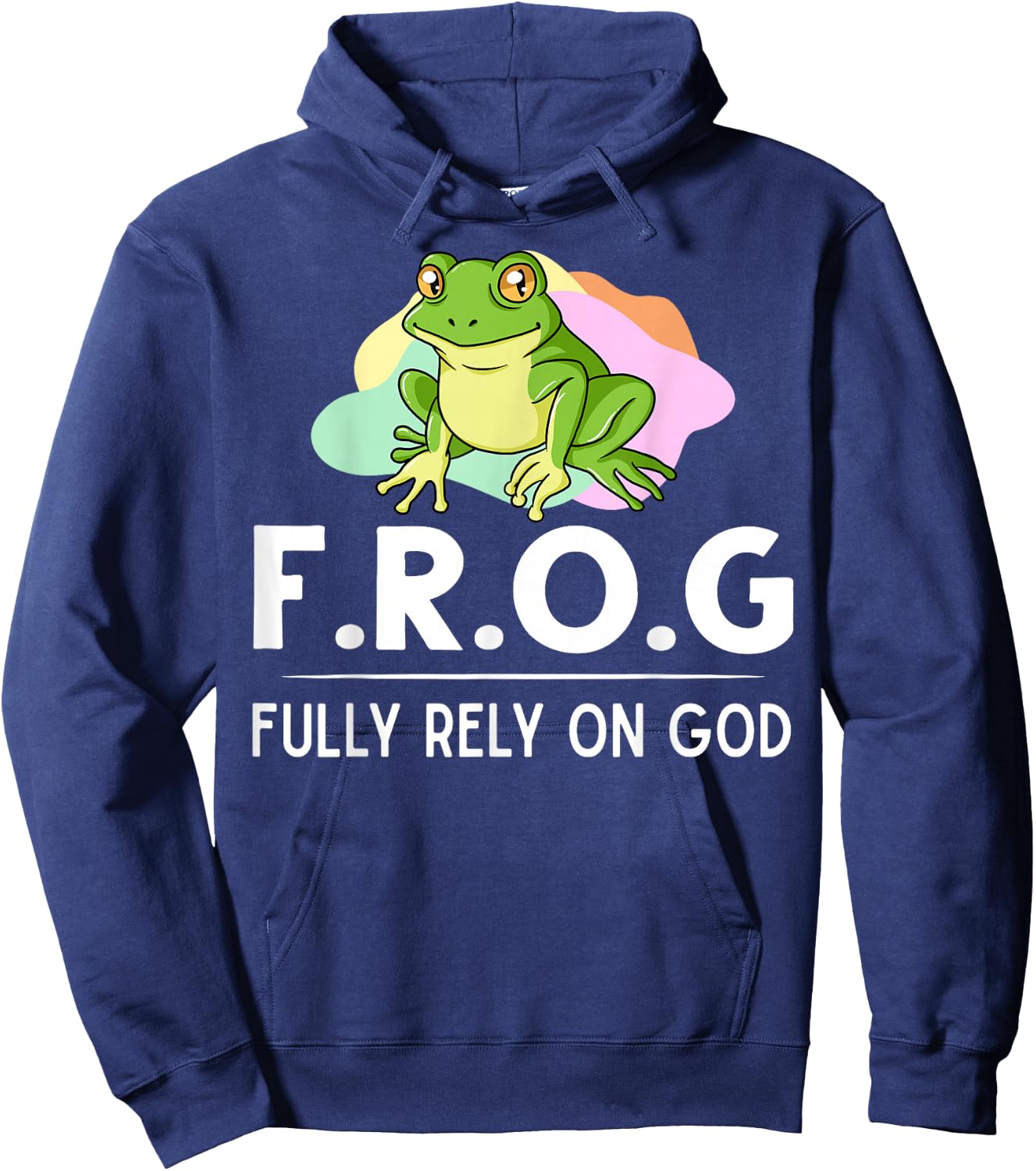 Frog Fully Rely On God Gift Toad Catcher Hoodie - Hoodie | Navy