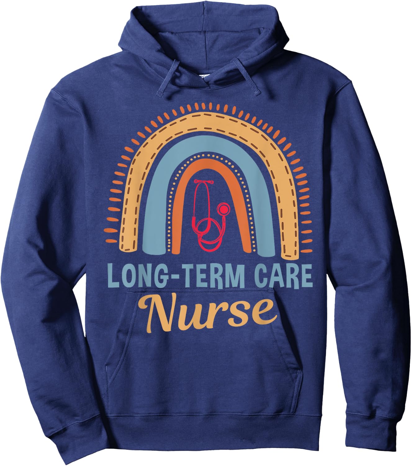 Long-Term Care Nurse Rainbow Geriatric Nurse Elderly Nursing Hoodie - Hoodie | Navy