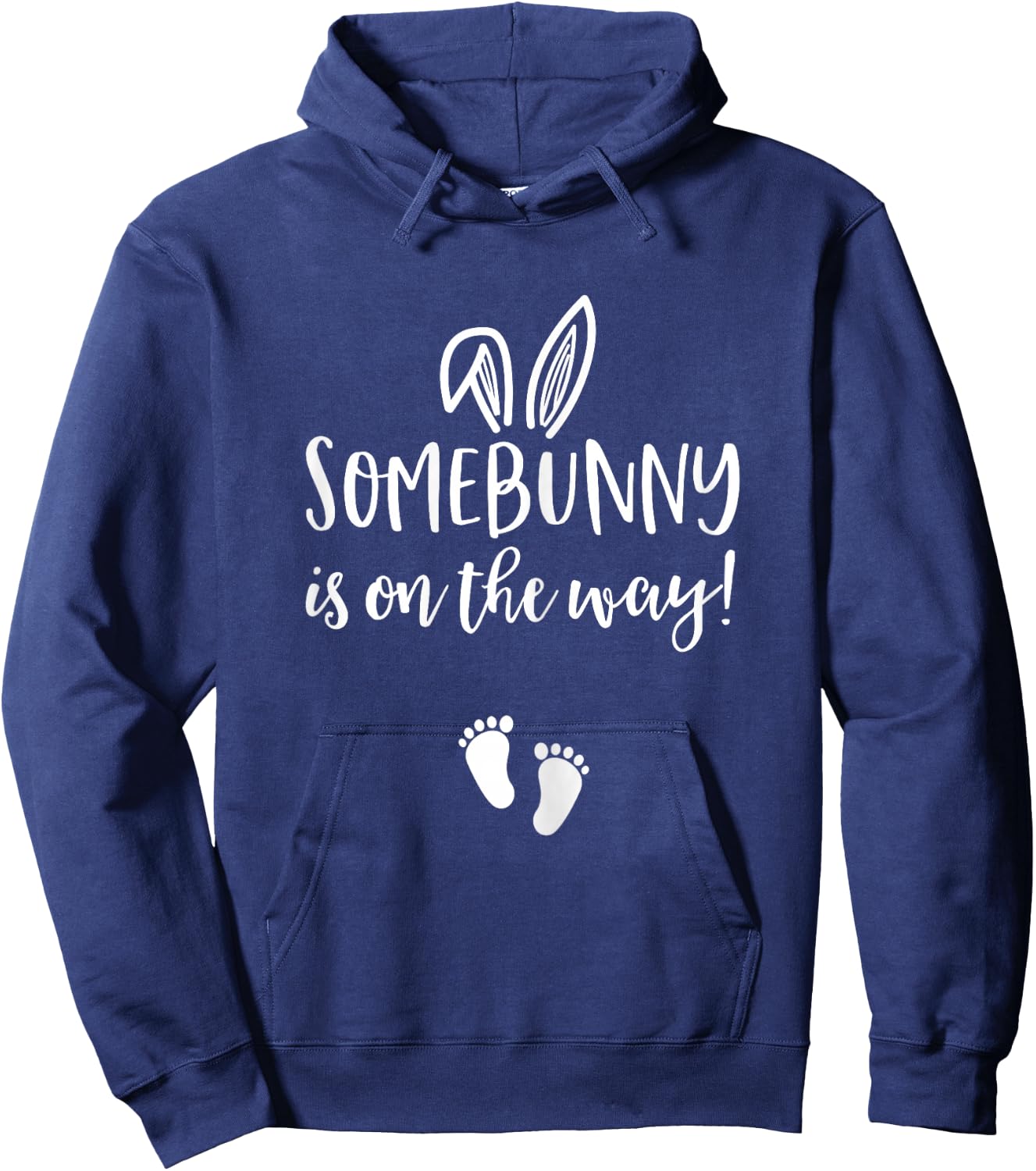 Easter Pregnancy Announcement Shirt Somebunny is on the Way Hoodie - Hoodie | Navy