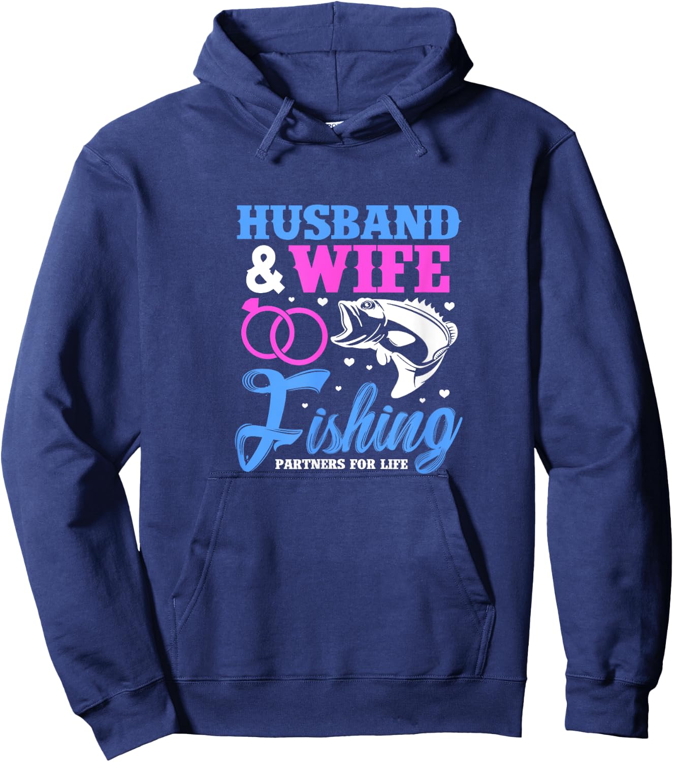 Husband & Wife Fishing Partners For Life Wedding Anniversary Hoodie - Hoodie | Navy