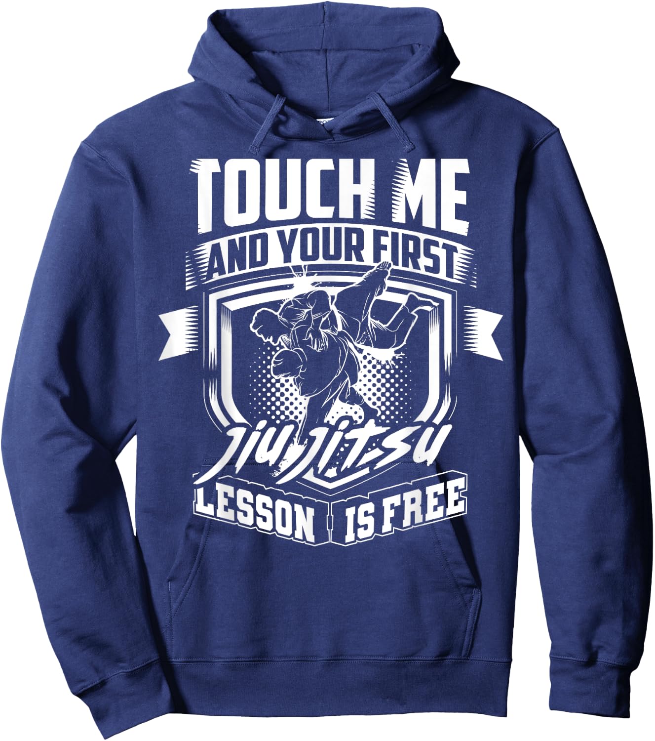 Funny Jiu Jitsu Gift Men Kids Boys Cool First Lesson Is Free Hoodie - Hoodie | Navy