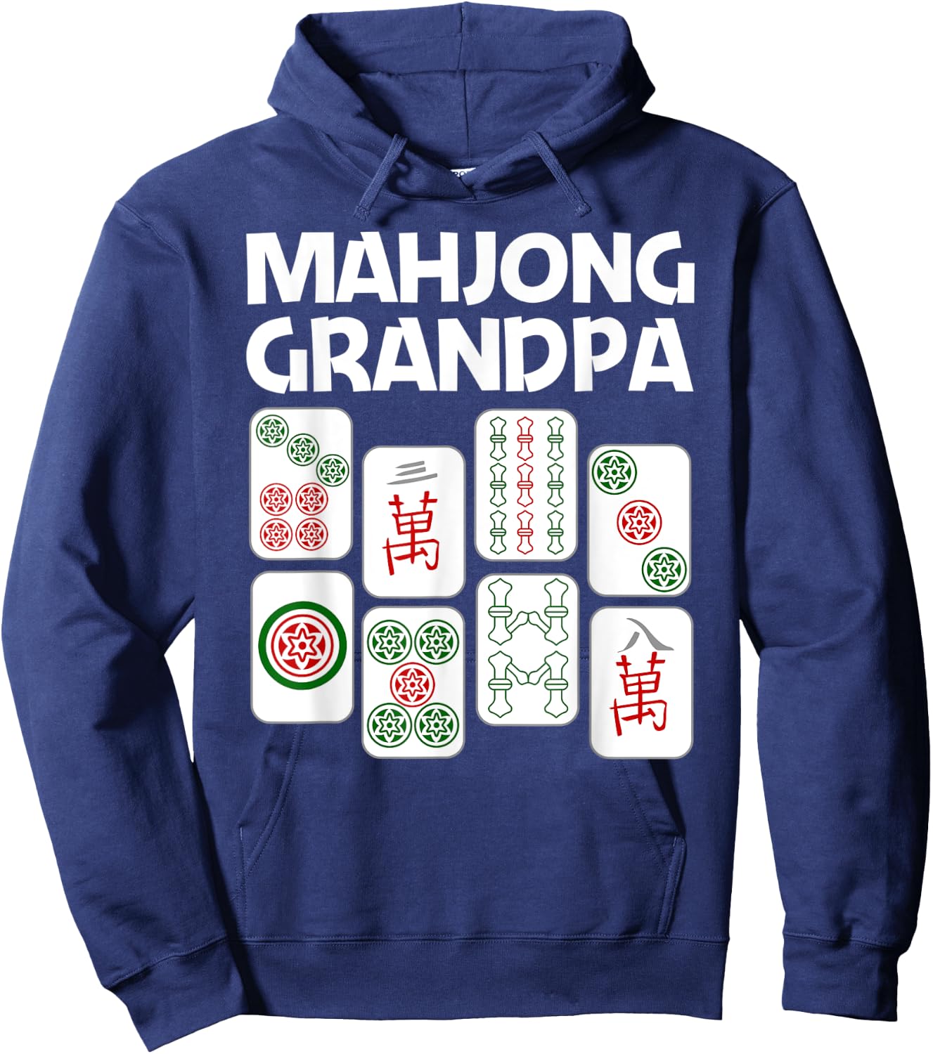 Funny Mahjong Gift Grandpa Dad Men Tile Game Lover Players Hoodie - Hoodie | Navy