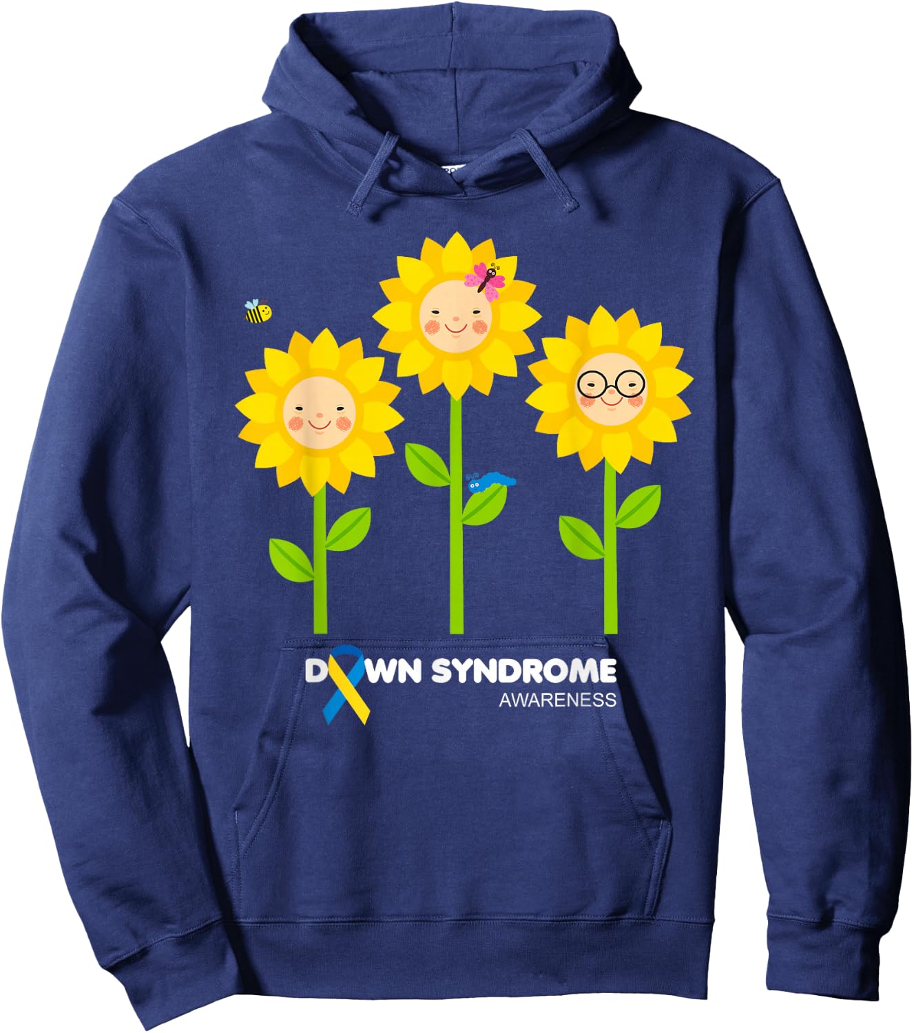 Sunflowers World Down Syndrome Awareness Day, Down Syndrome Hoodie - Hoodie | Navy