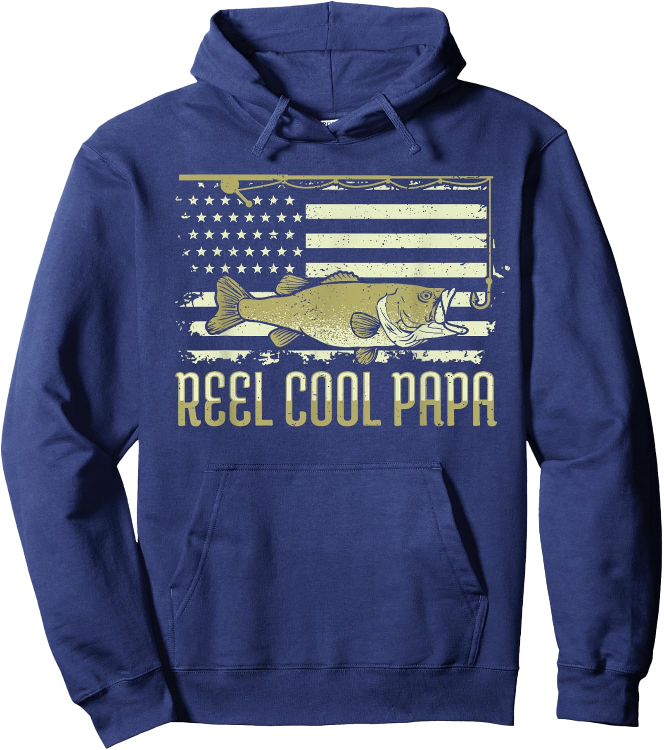 Fishing Gift Dads: Reel Cool Papa Hoodie - Hoodie | Navy