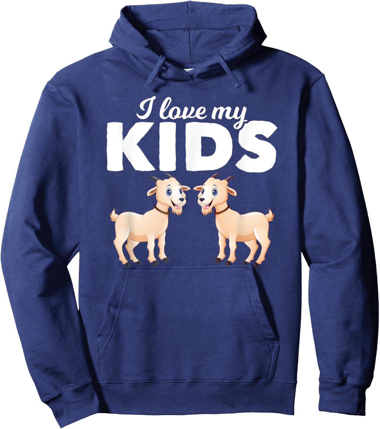 I Love My Kids Goat Hoodie - Hoodie | Navy