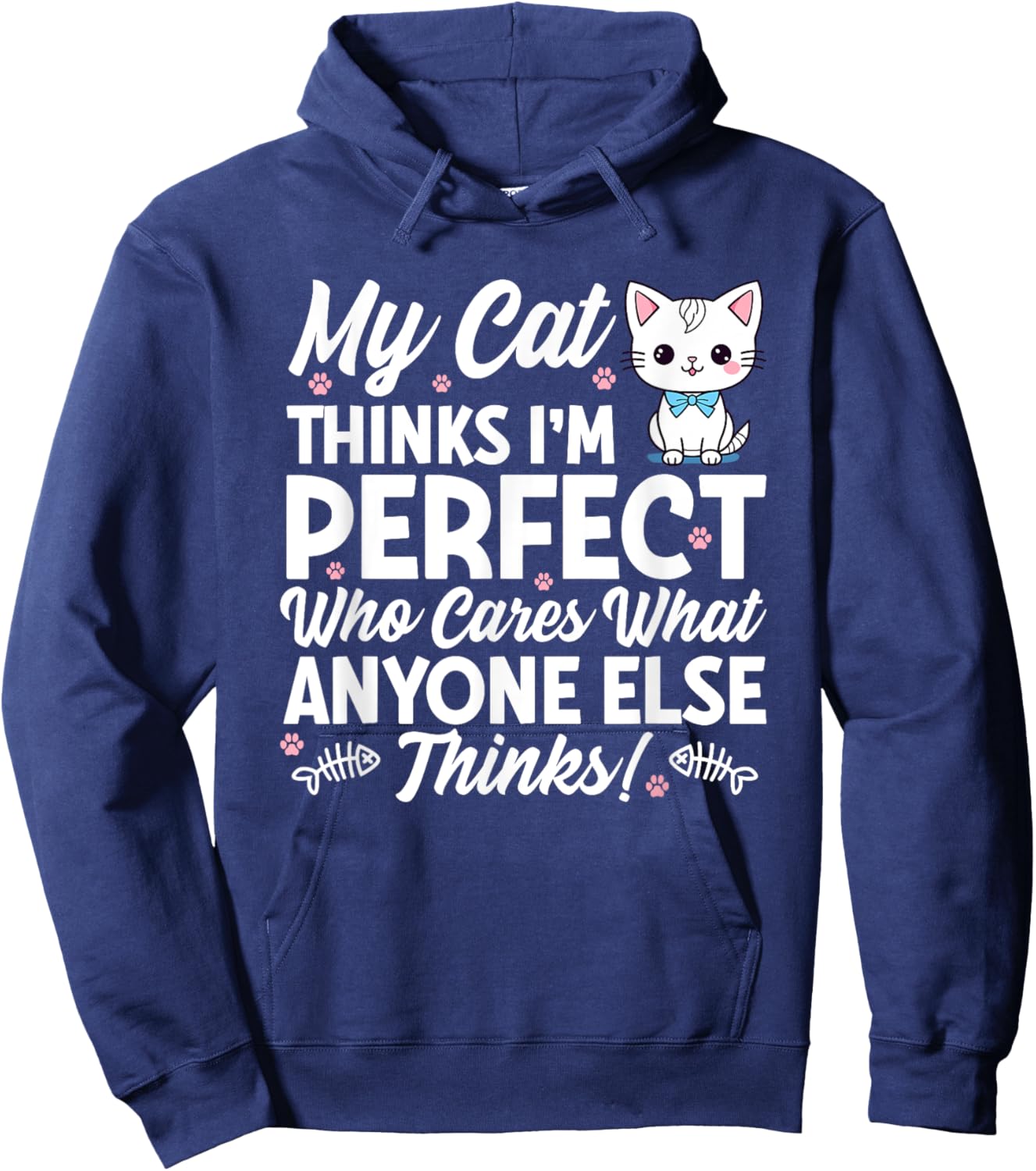 Cat Lover Cats Quote Funny Cat Owner Hoodie - Hoodie | Navy