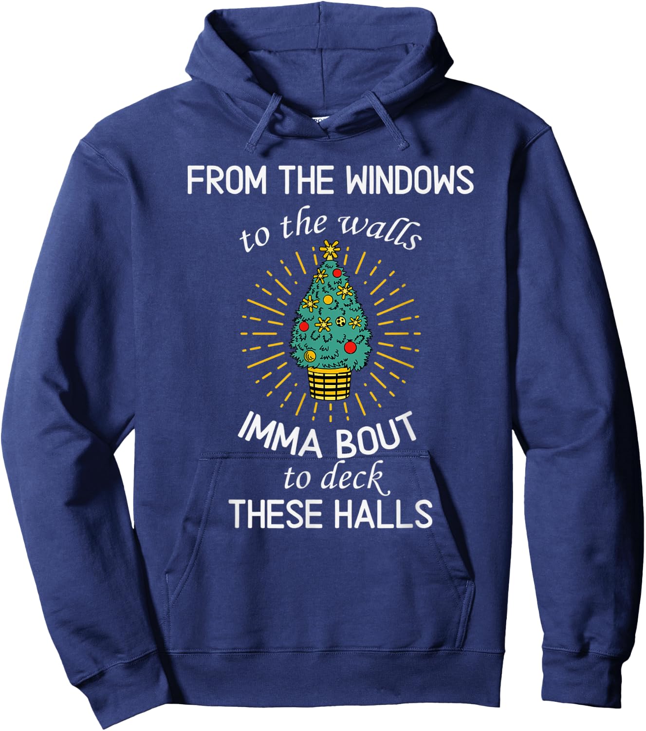 from The Windows to The Wall Christmas Tree Xmas Hoodie - Hoodie | Navy