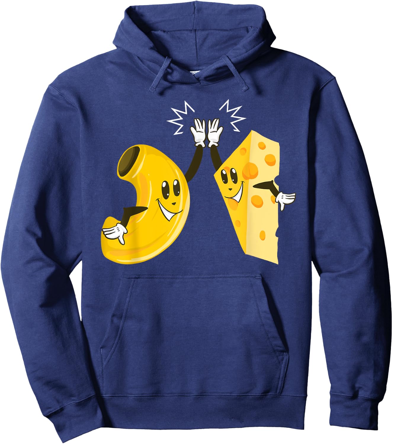 Funny Macaroni And Cheese High 5 | Cool Pasta Lover Mac Gift Hoodie - Hoodie | Navy