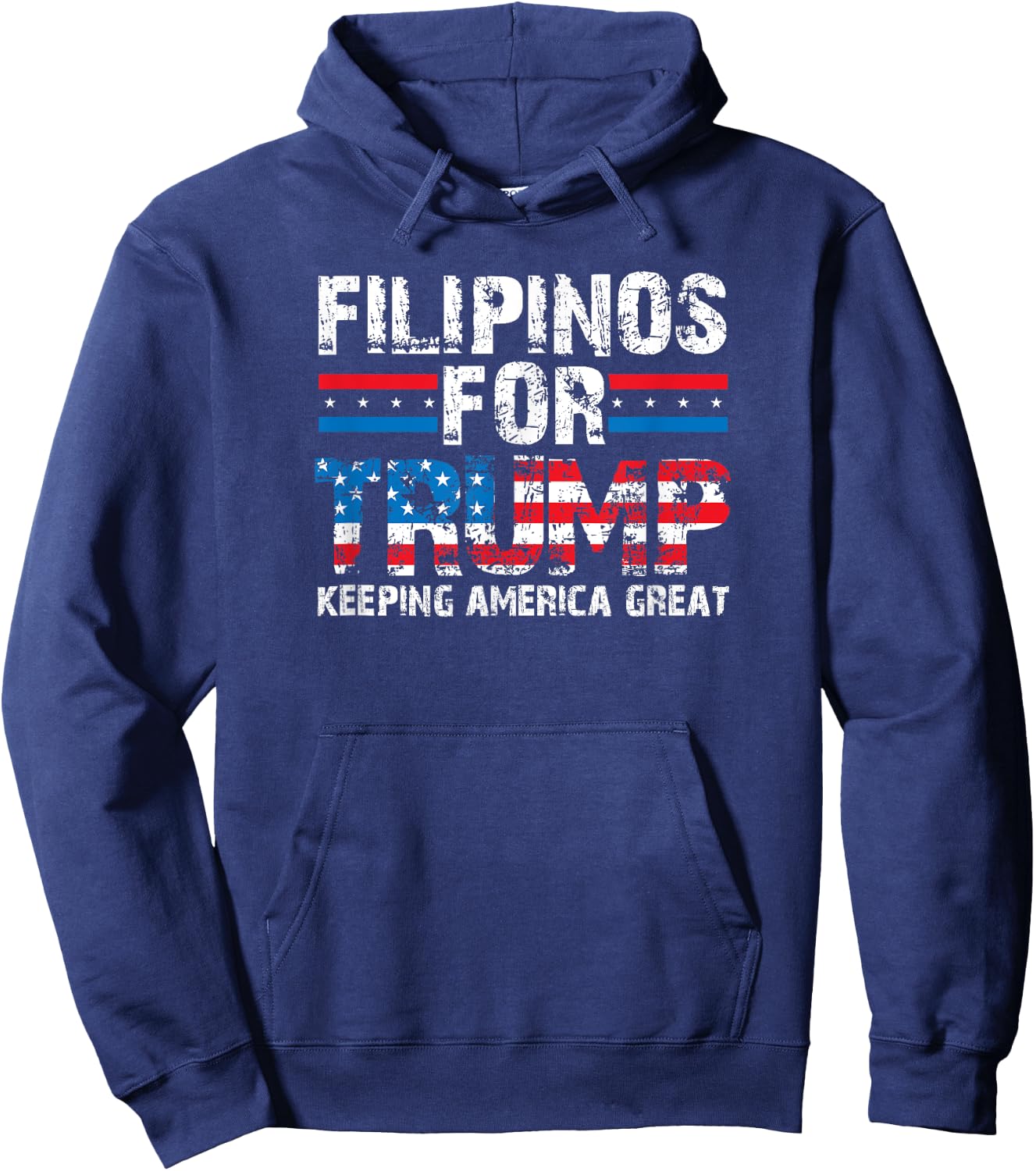 Filipinos for Trump - American Philippines Patriotic Women Men Hoodie - Hoodie | Navy