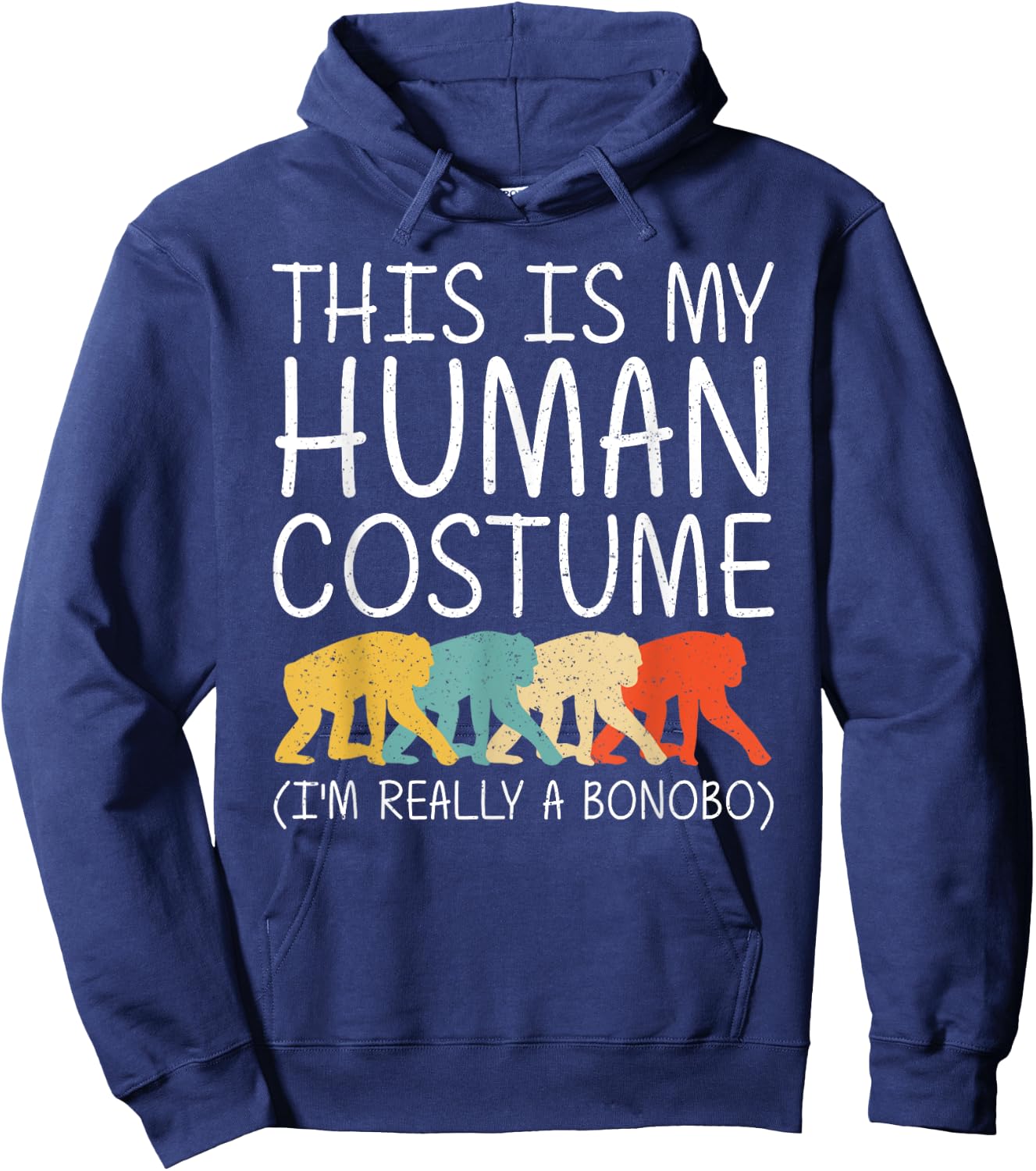 Bonobo Halloween Human Costume Chimpanzee Ape Easy DIY Gift Hoodie - Hoodie | Navy
