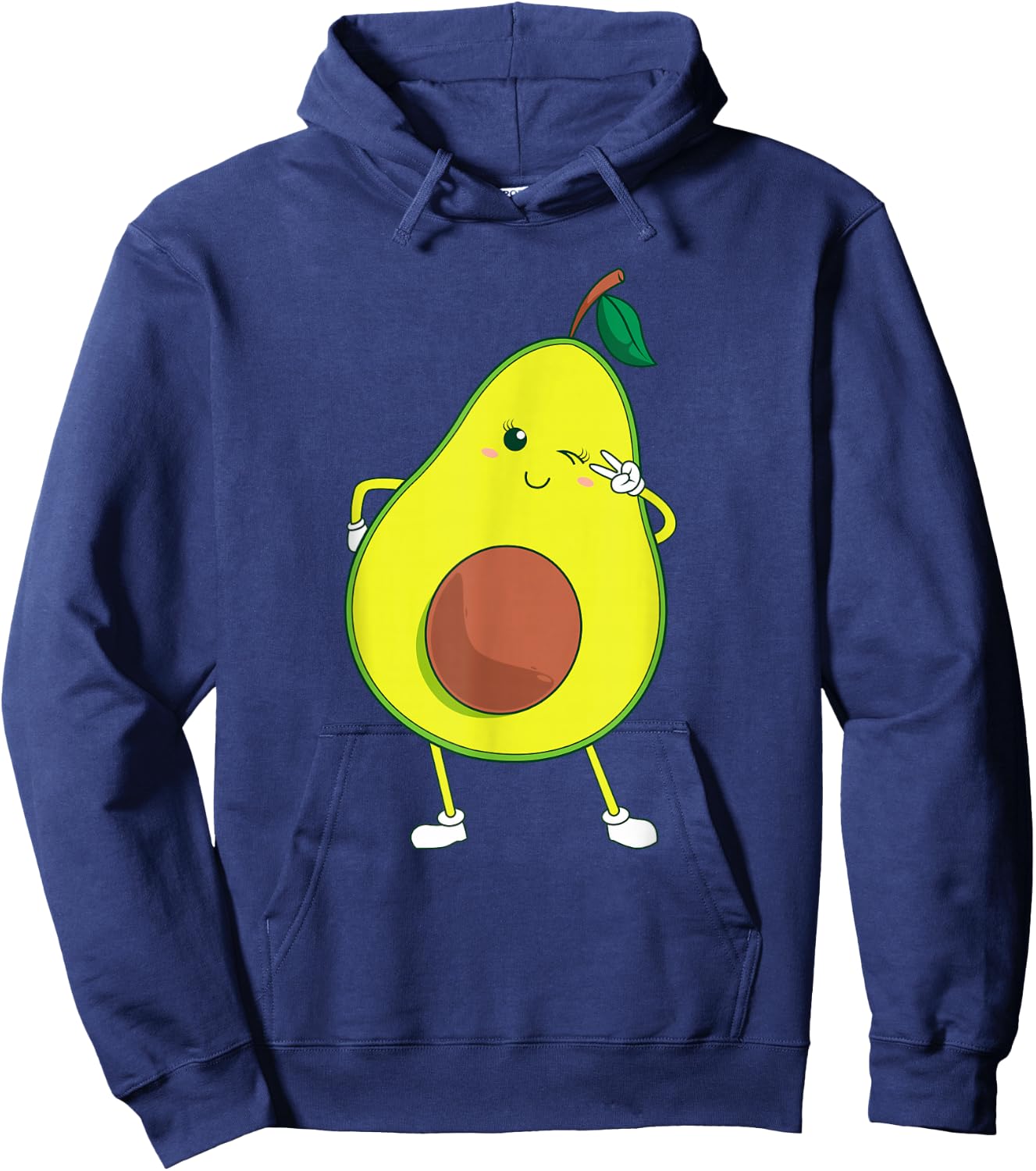 Cute Avocado Art For Kids Men Women Funny Winking Fruit Hoodie - Hoodie | Navy