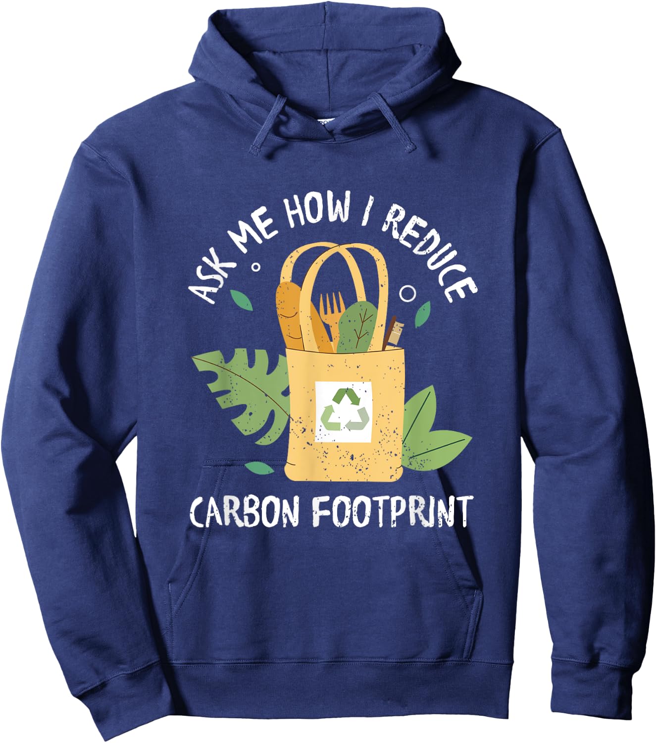 Carbon Footprint eco-friendly grocery online shopping Hoodie - Hoodie | Navy