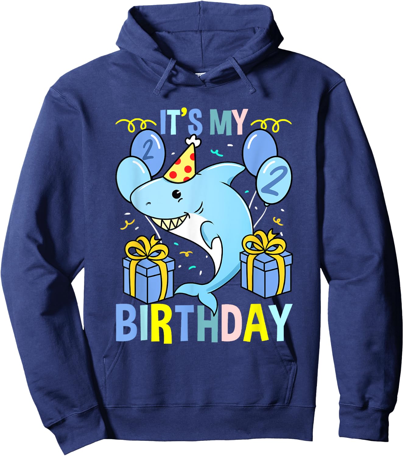 Shark Its My 2nd Birthday Hoodie - Hoodie | Navy