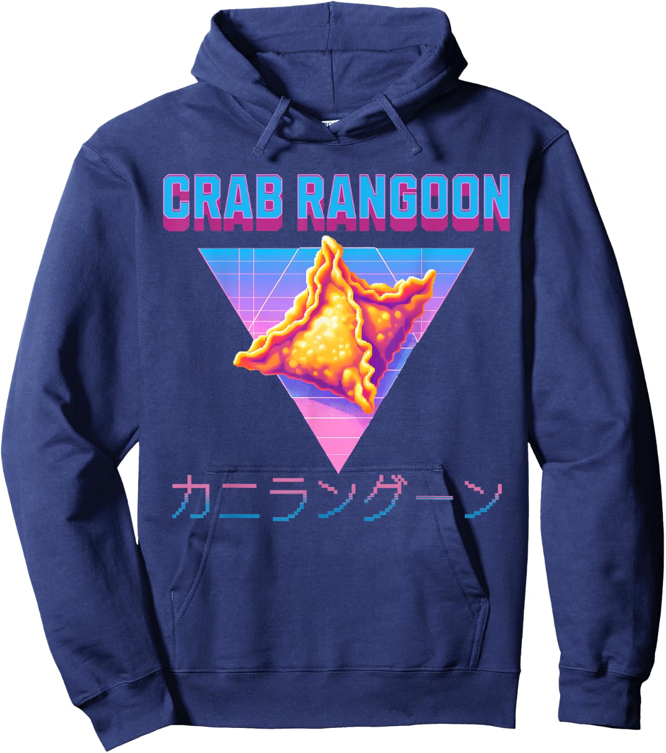 Vaporwave Crab Rangoon Goons Meme 80s Synthwave Retro 1980s Hoodie - Hoodie | Navy
