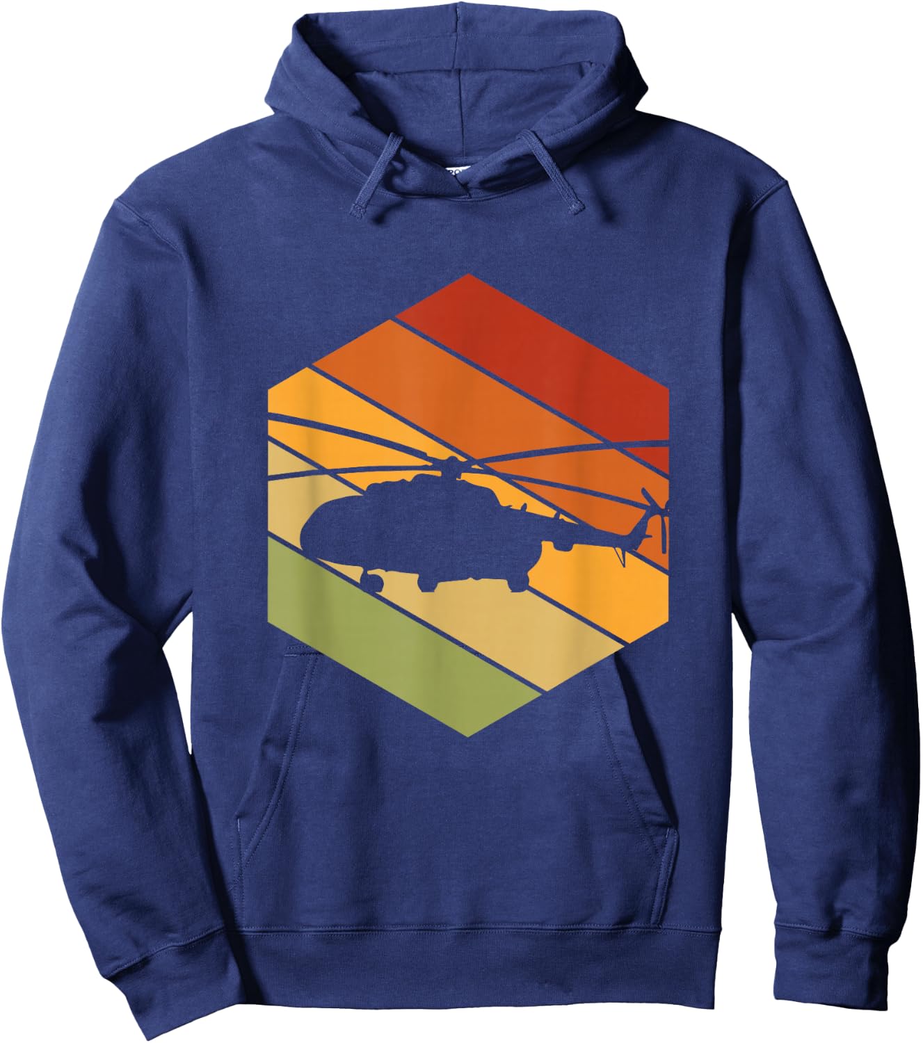 Vintage Helicopter Pilot - Retro Mil Mi-8 Helicopter Hoodie - Hoodie | Navy