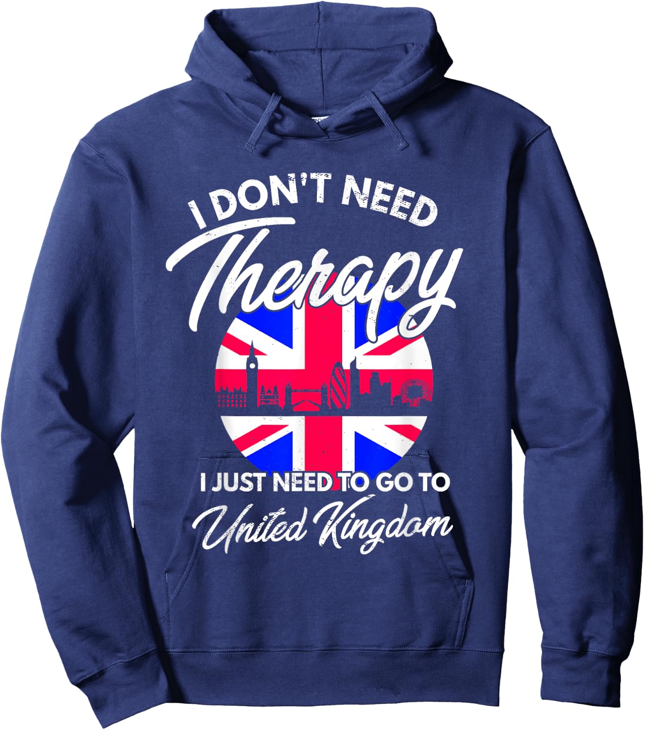 English Flag I United Kingdom Flag I Union Jack I England Hoodie - Hoodie | Navy