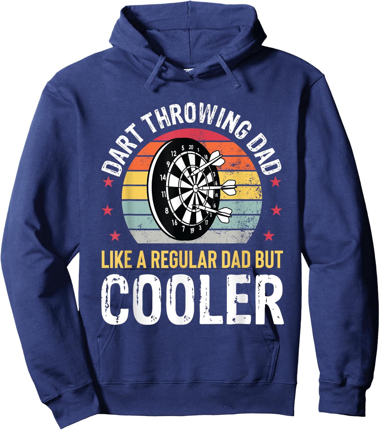 Dart Throwing Dad Father Dart Player Darts Funny Hoodie - Hoodie | Navy