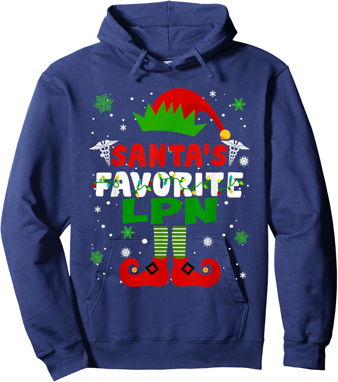 Santa's Favorite LPN Funny Christmas Gifts Hoodie - Hoodie | Navy
