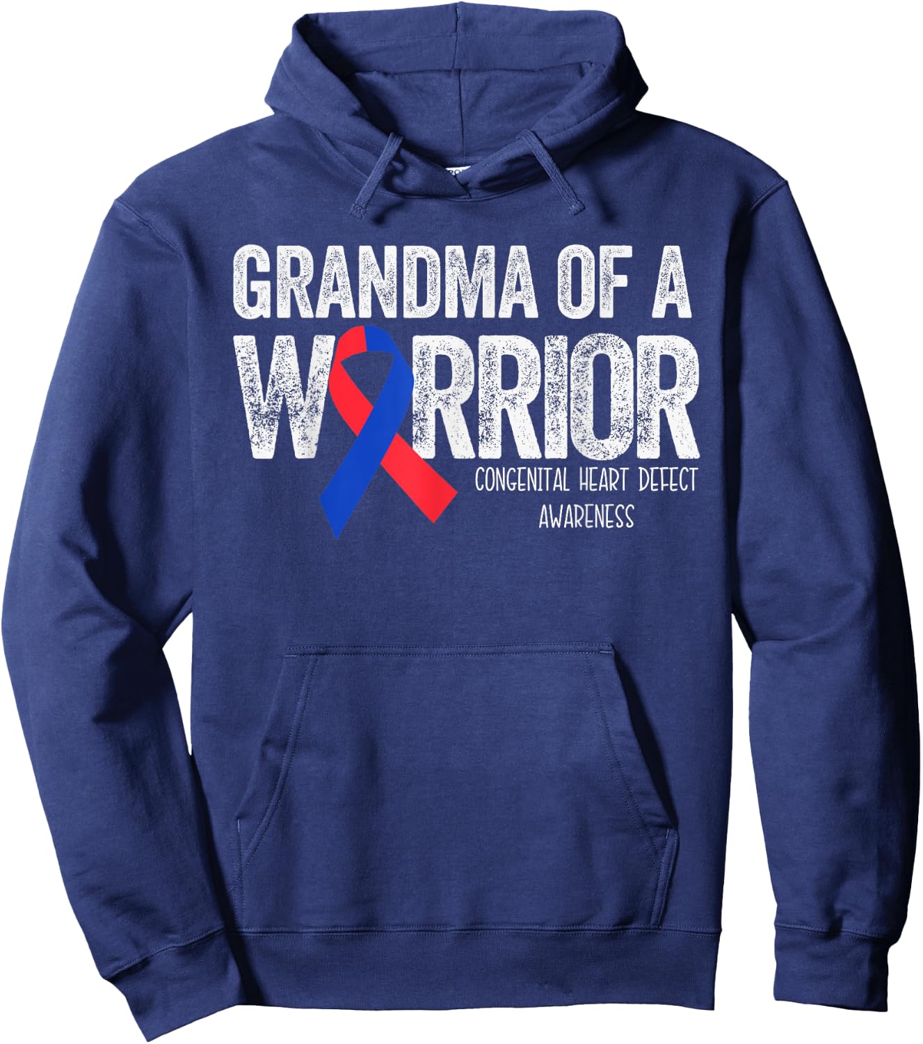 Grandma of a Warrior CHD Congenital Heart Defect Month Hoodie - Hoodie | Navy