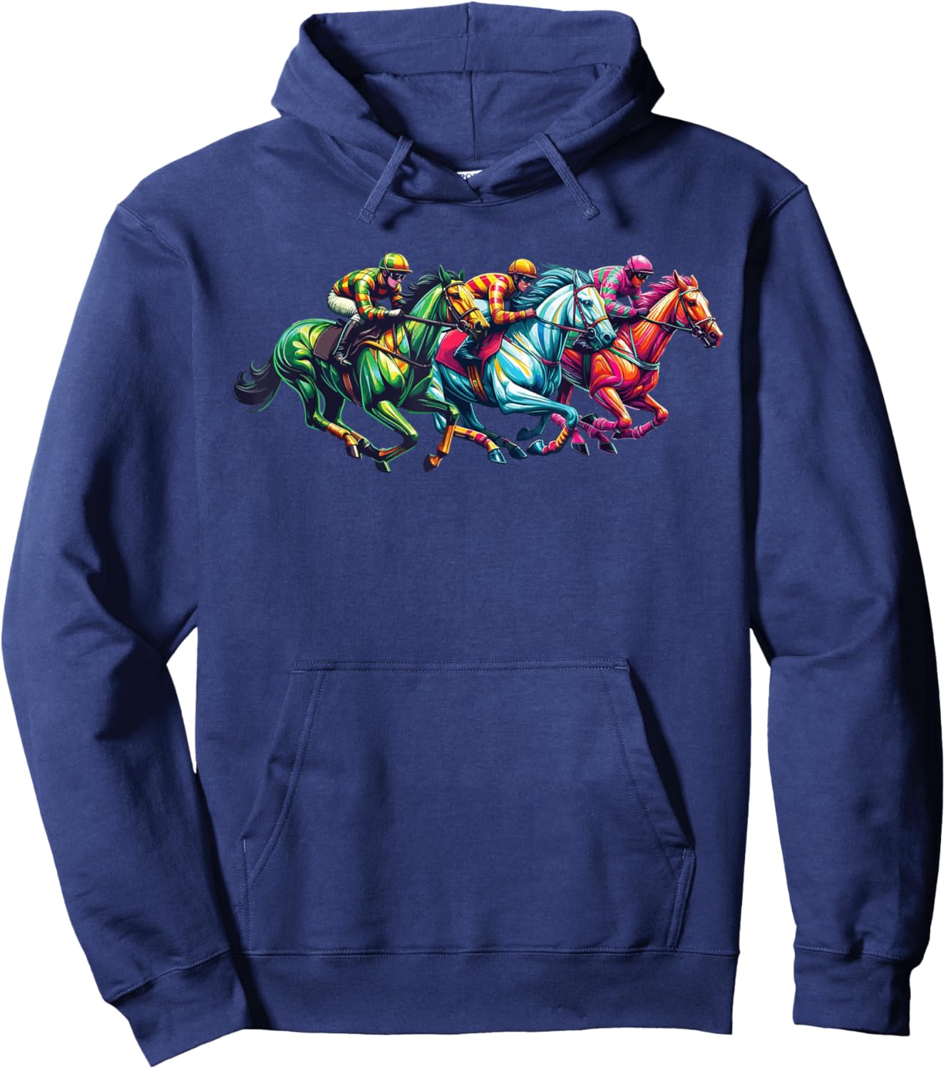 Funny Horse Racing Cool Jockey Racer Derby Rider Race Track Hoodie - Hoodie | Navy