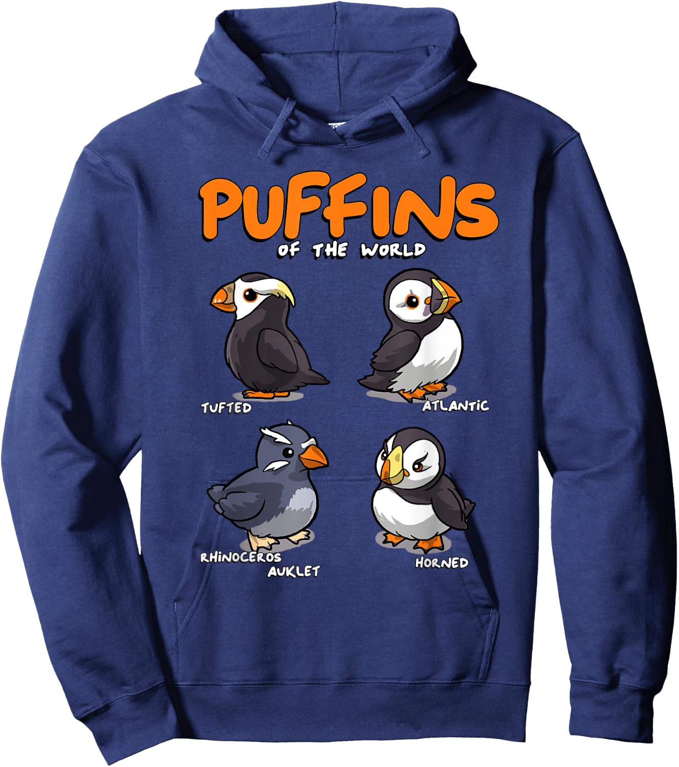 Puffin Animals of the World Educational Iceland Animal Bird Hoodie - Hoodie | Navy