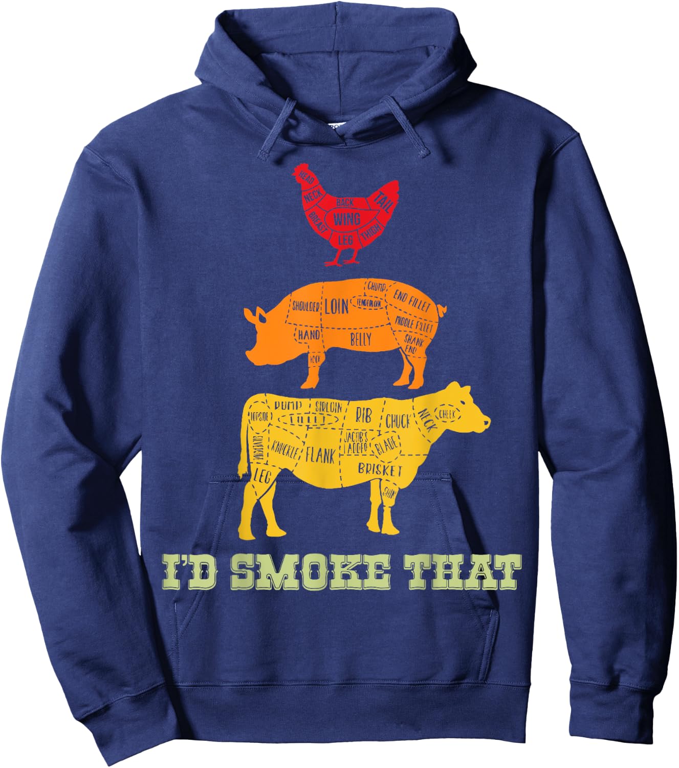 Id Smoke That - Barbecue - BBQ Hoodie - Hoodie | Navy