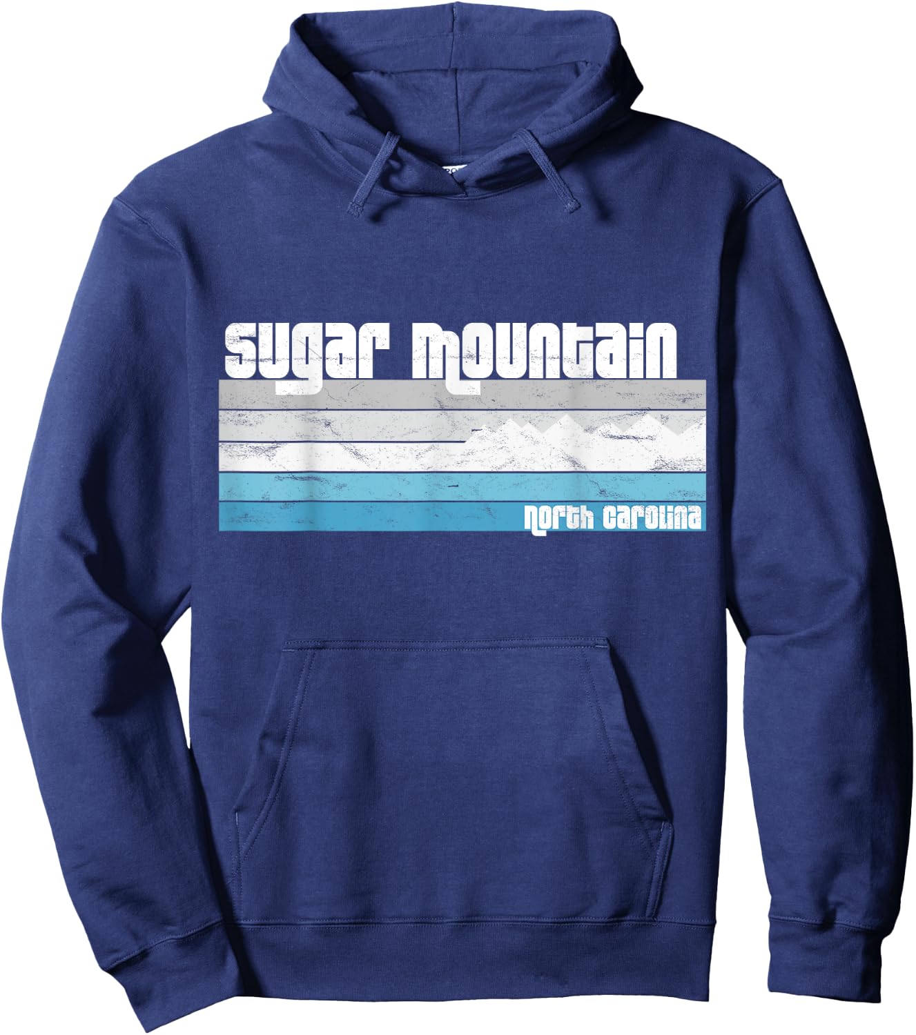 Sugar Mountain NC - North Carolina Retro Skiing Snowboarding Hoodie - Hoodie | Navy