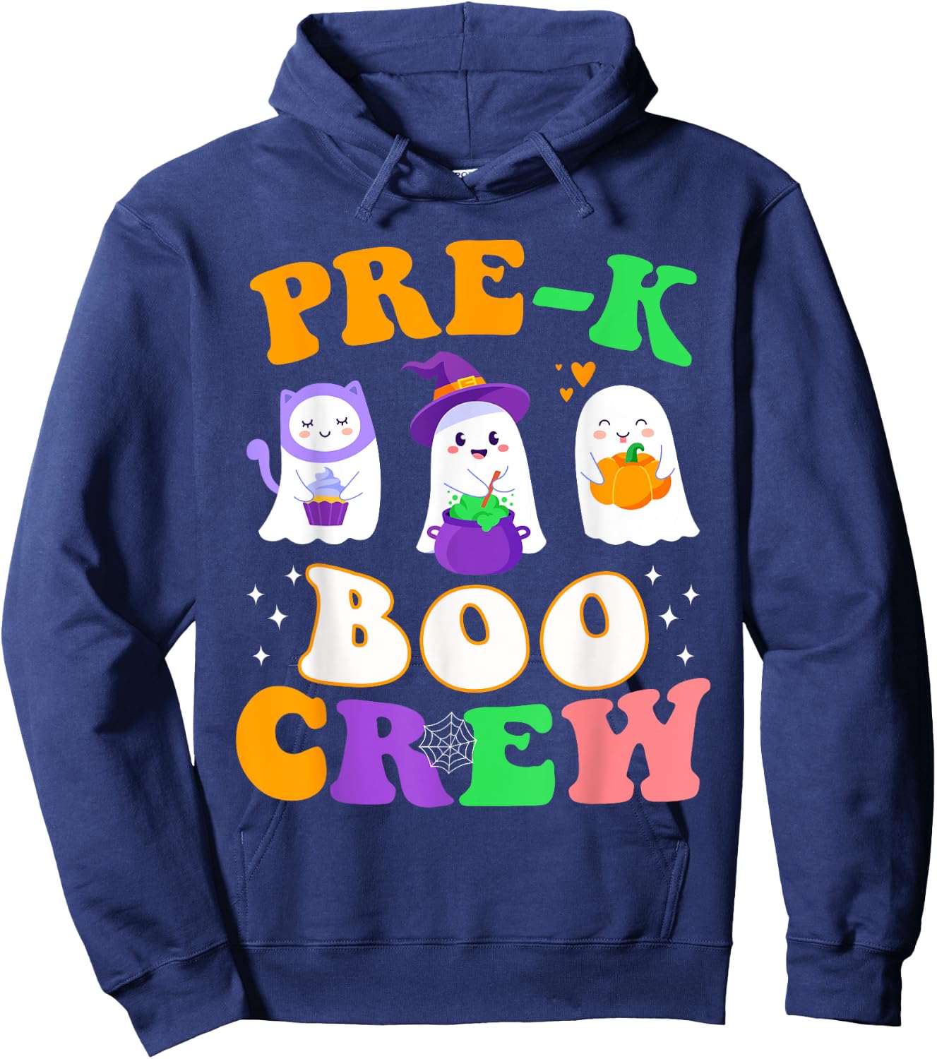 Pre-K Boo Crew Cute Ghost Halloween Costume Teacher Student Women Kids Hoodie - Hoodie | Navy