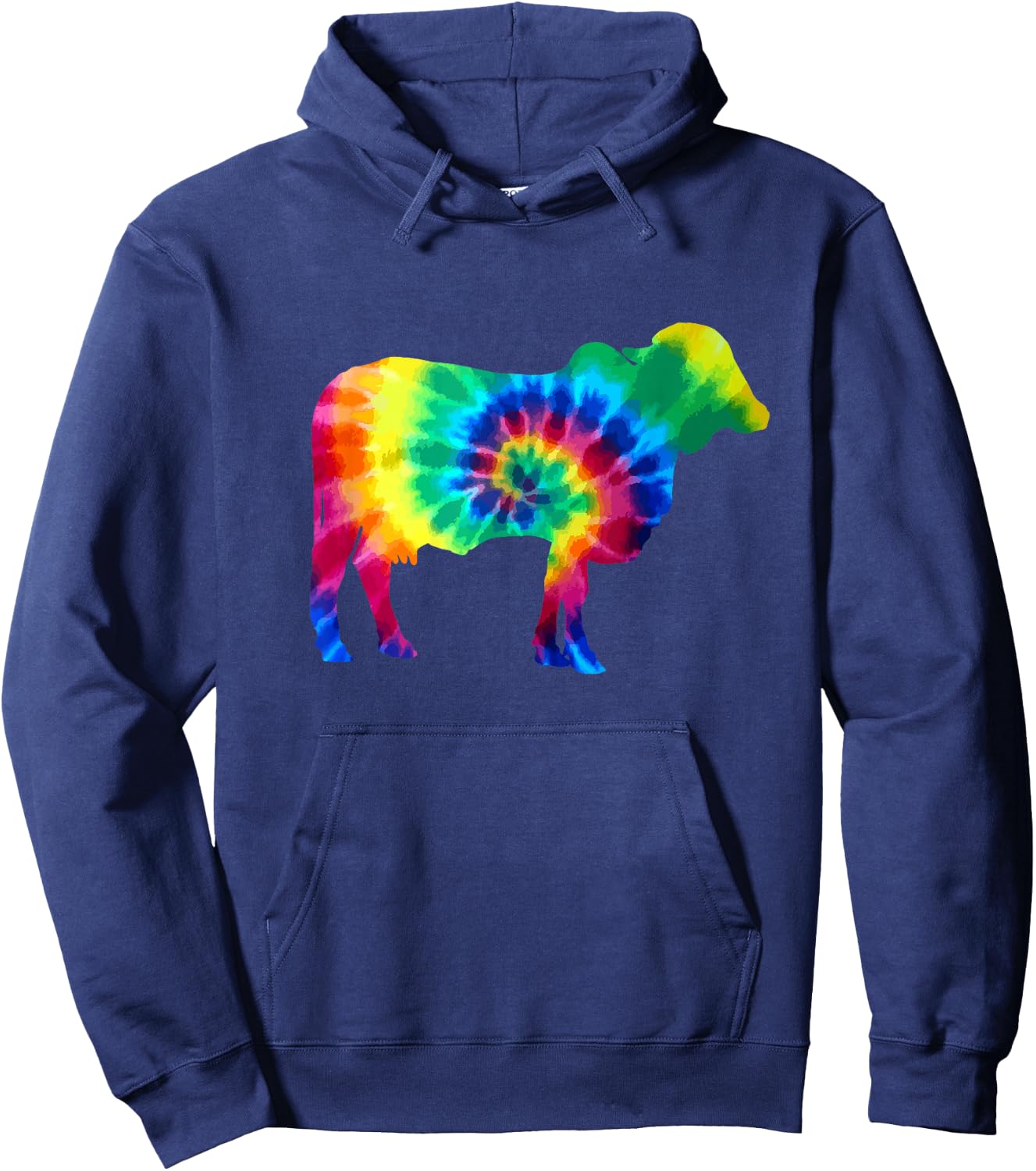 Cow Tie Dye Vintage Hippie Farm Animal Farmer Cow Lover Hoodie - Hoodie | Navy