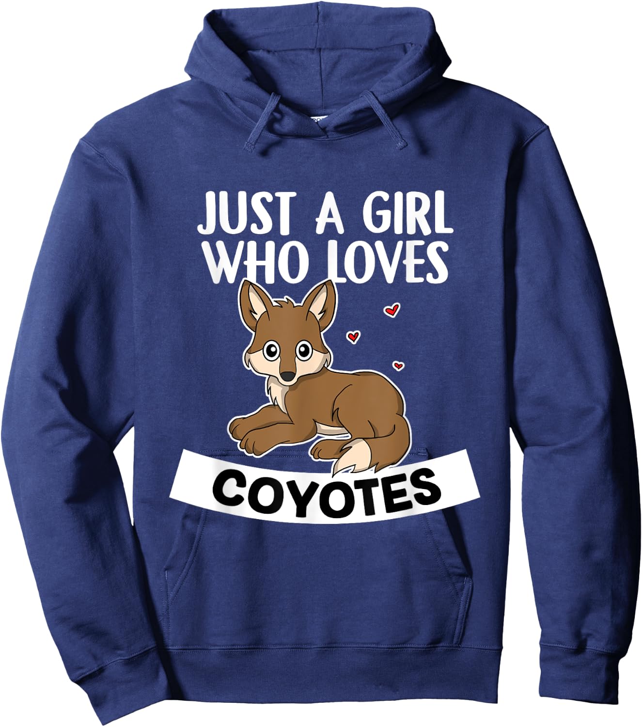 Just A Girl Who Loves Coyotes Cute Wolf Coyote Costume Hoodie - Hoodie | Navy