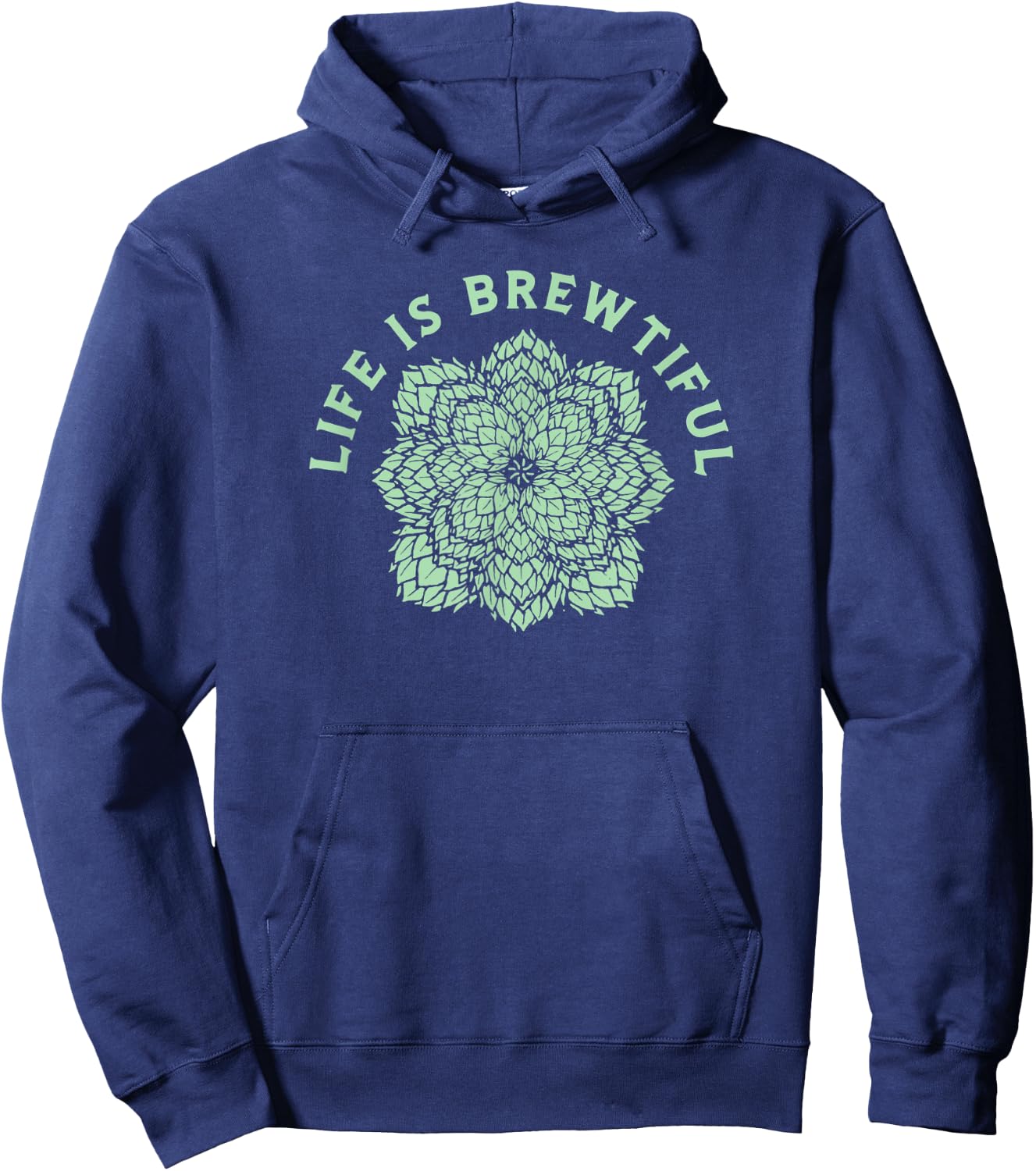 Life is Brewtiful - The Hops Mandala Kaleidoscope Beer Fan Hoodie - Hoodie | Navy