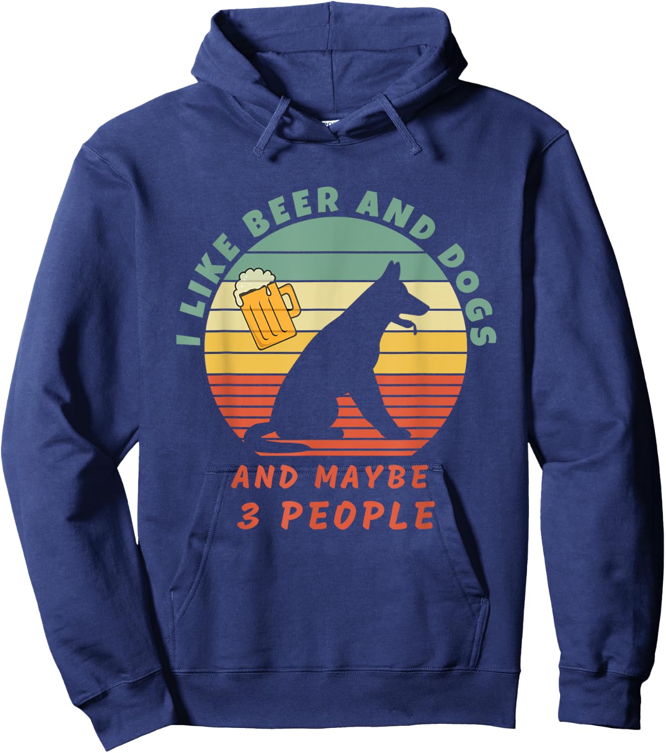 Funny I like beer and dogs and maybe 3 people Dog Beer Lover Hoodie - Hoodie | Navy