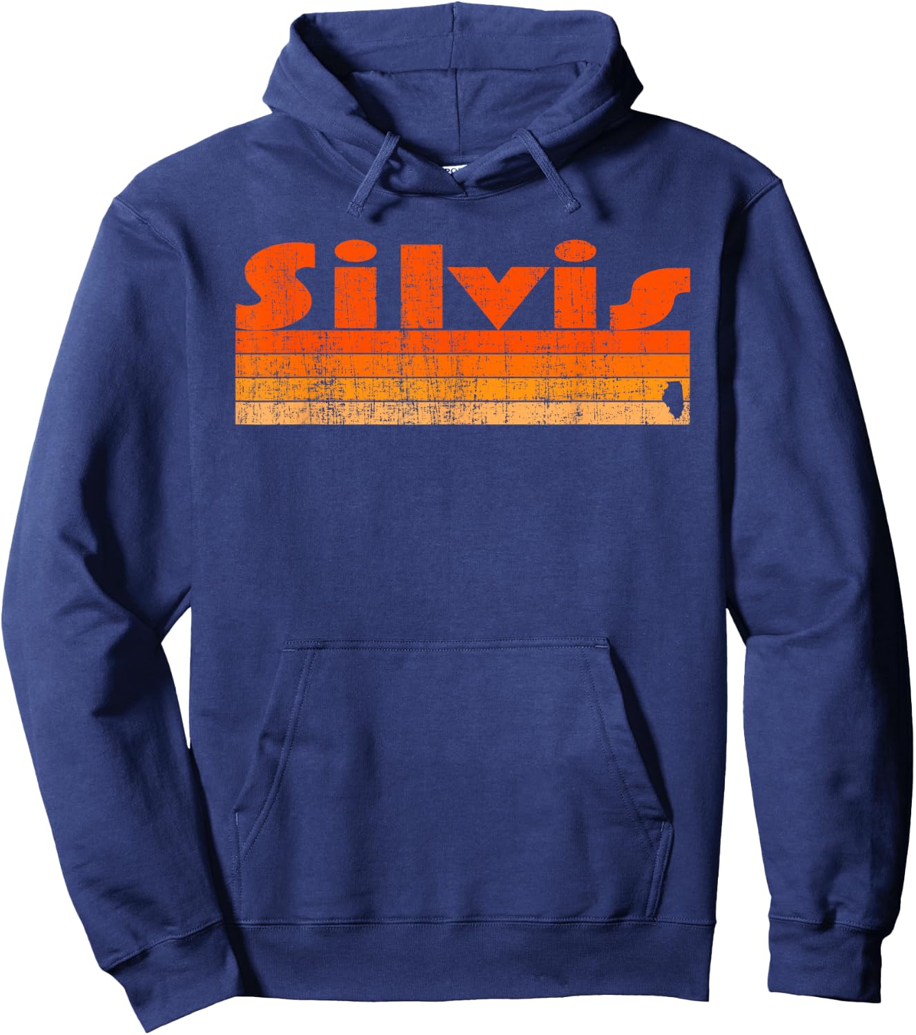 Silvis, Illinois Retro 80s Style Hoodie - Hoodie | Navy