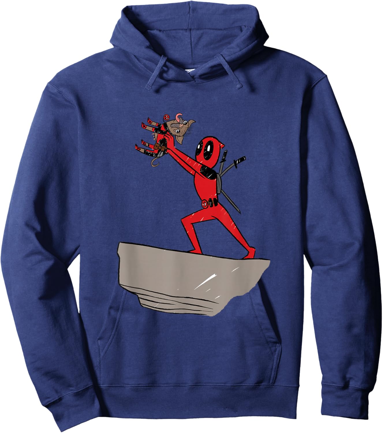 Marvel Deadpool & Wolverine Lion King Pride Rock Dogpool Hoodie - Hoodie | Navy