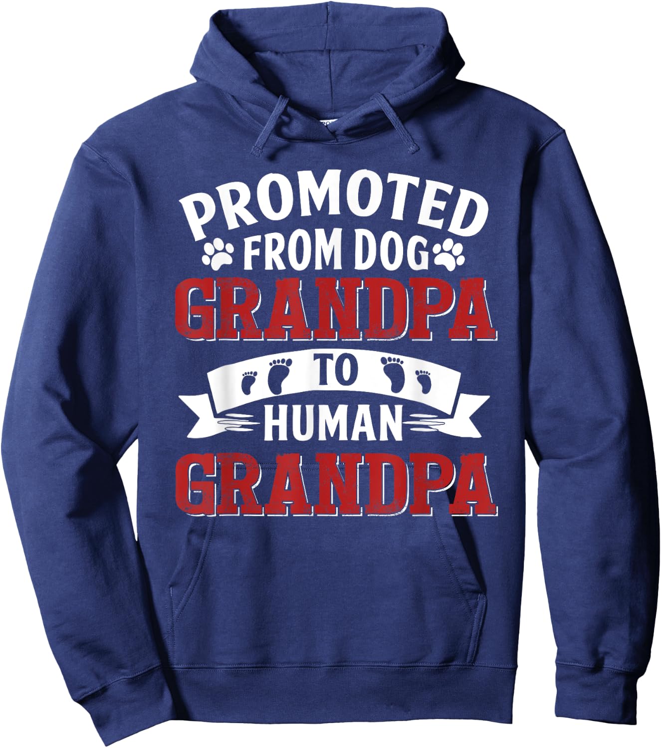 Promoted From Dog Grandpa To Human Grandpa Hoodie - Hoodie | Navy