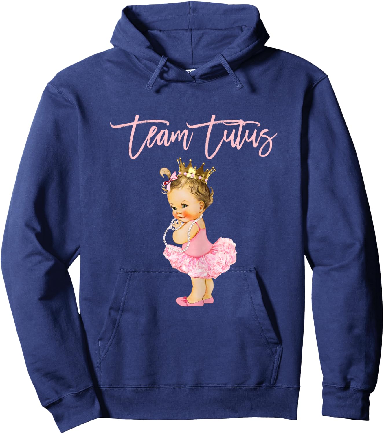 Team Tutus Girl Gender Reveal Group Baby Shower Touchdown Hoodie - Hoodie | Navy
