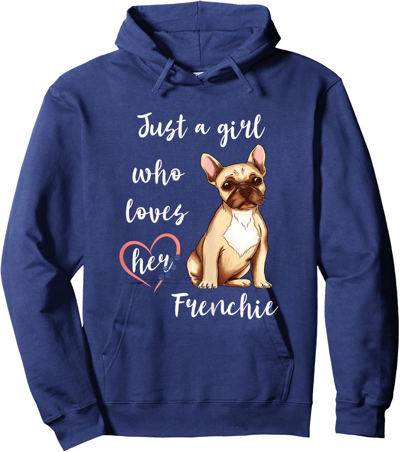 Frenchie Girl French Bulldog Dog Owner Hoodie - Hoodie | Navy