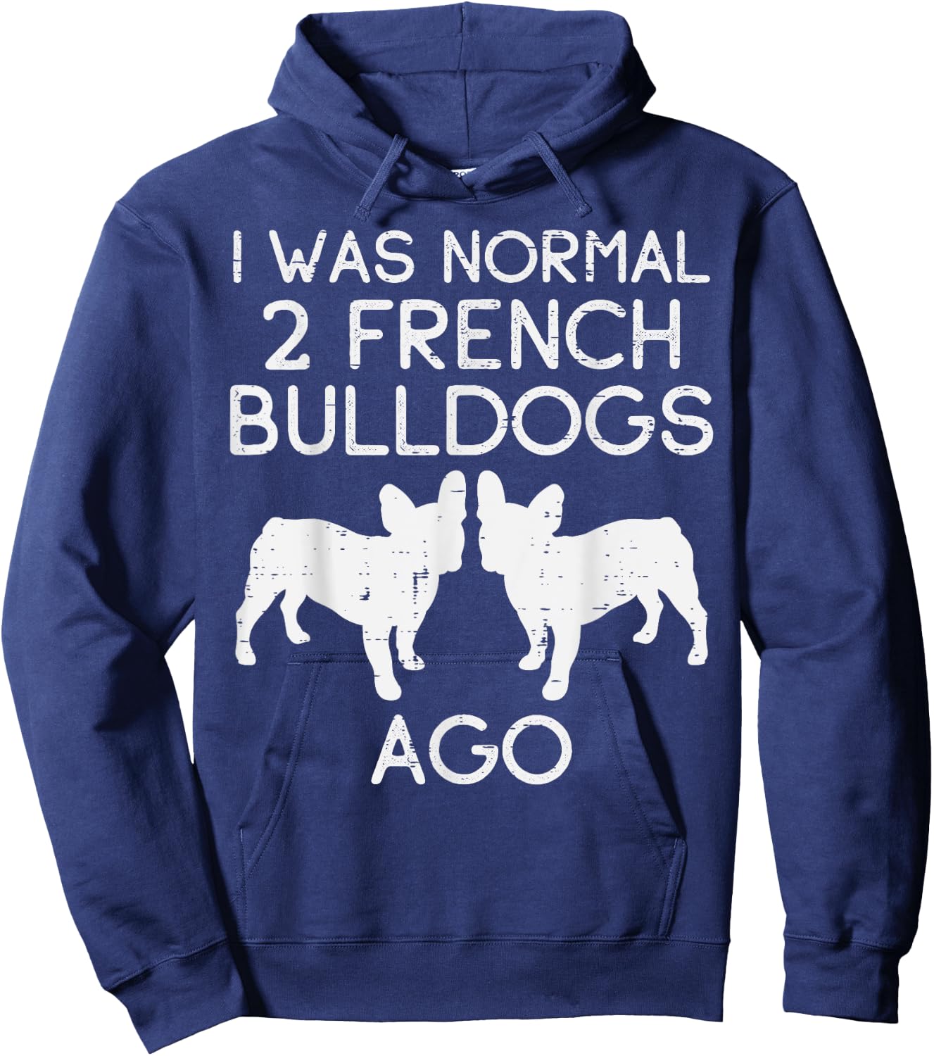 Normal 2 French Bulldogs Ago Frenchie Dog Lover Owner Gift Hoodie - Hoodie | Navy