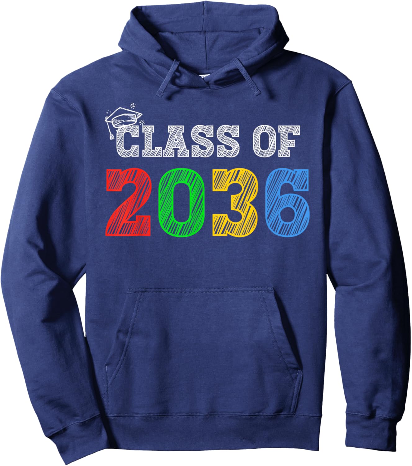 Class of 2036 Grow With Me Graduation First Day of School Hoodie - Hoodie | Navy
