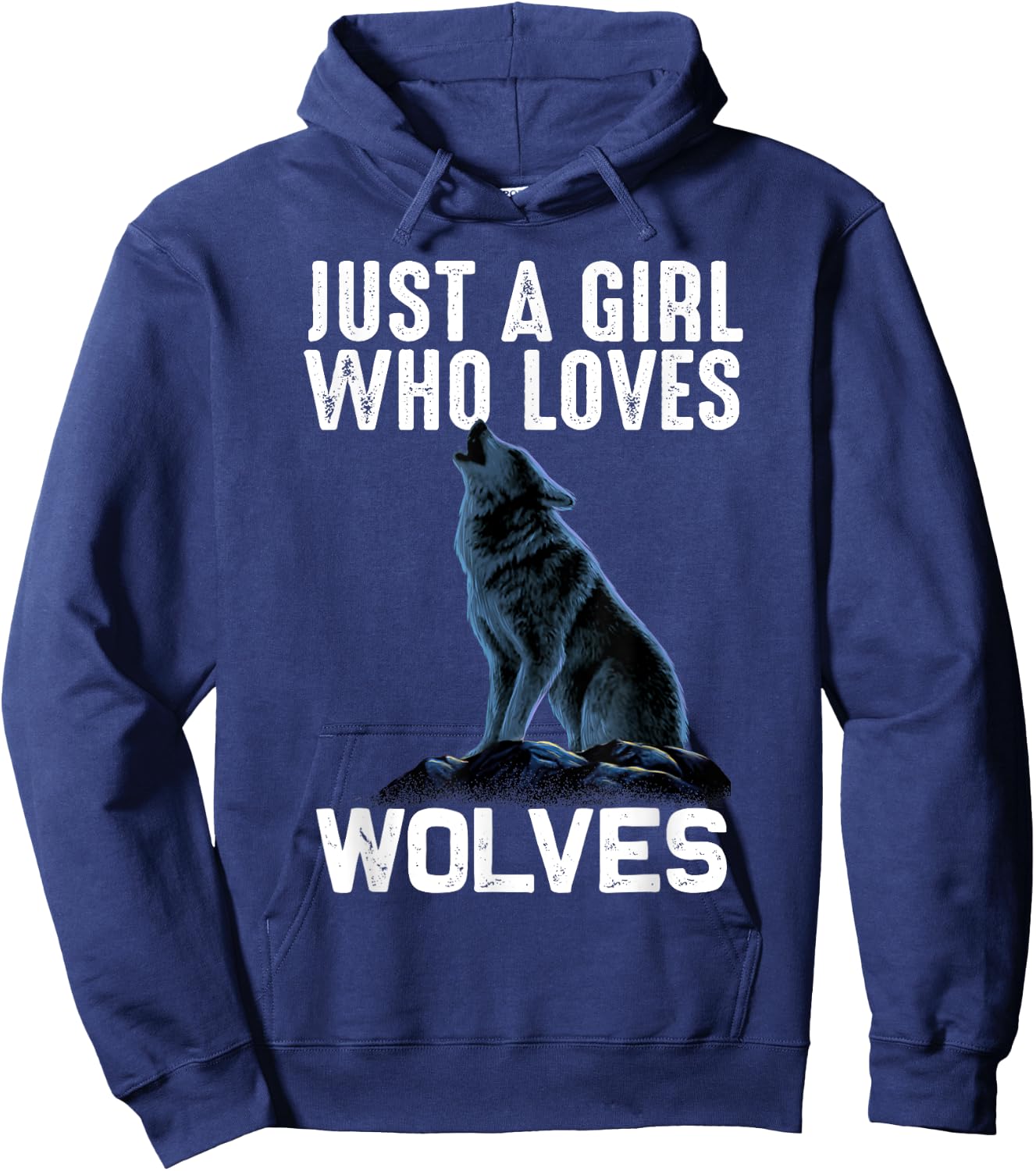 Funny Just A Girl Who Loves Wolves Gift Women Wolf Lovers Hoodie - Hoodie | Navy