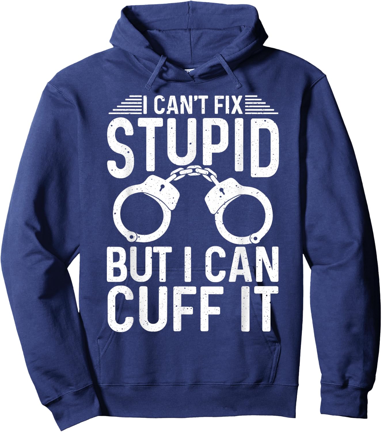 Cute Law Enforcer Sarcastic Humor Lover Designs -Adults Police Officer Humorous Black Medium Hoodie - Hoodie | Navy