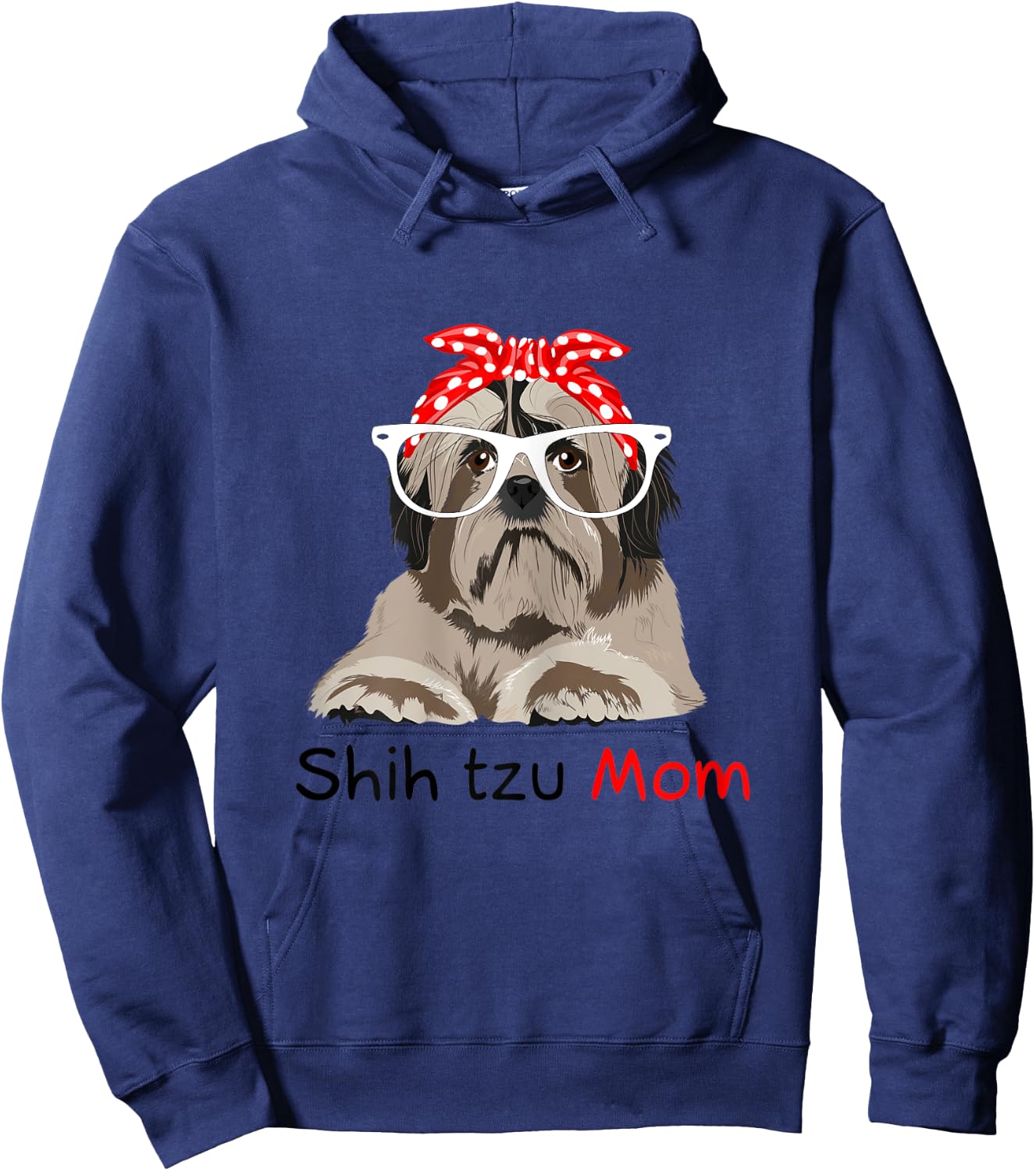 Shih Tzu Mom Bandana Shih Tzu Dog Hoodie - Hoodie | Navy