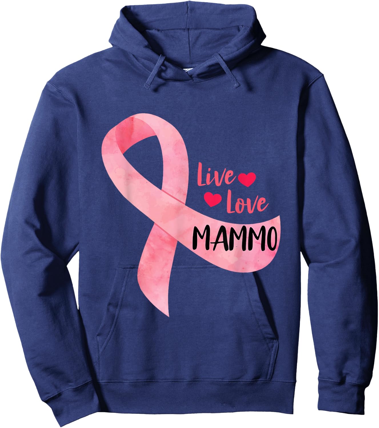 Live Love Mammo Pink Ribbon Mammo Technologist Appreciation Hoodie - Hoodie | Navy